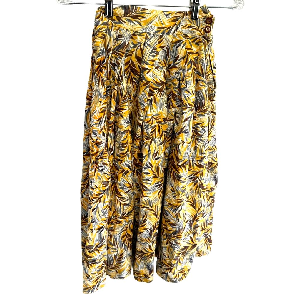 Vintage 70s Womens Retro Nature High Waisted XS 0 Skirt